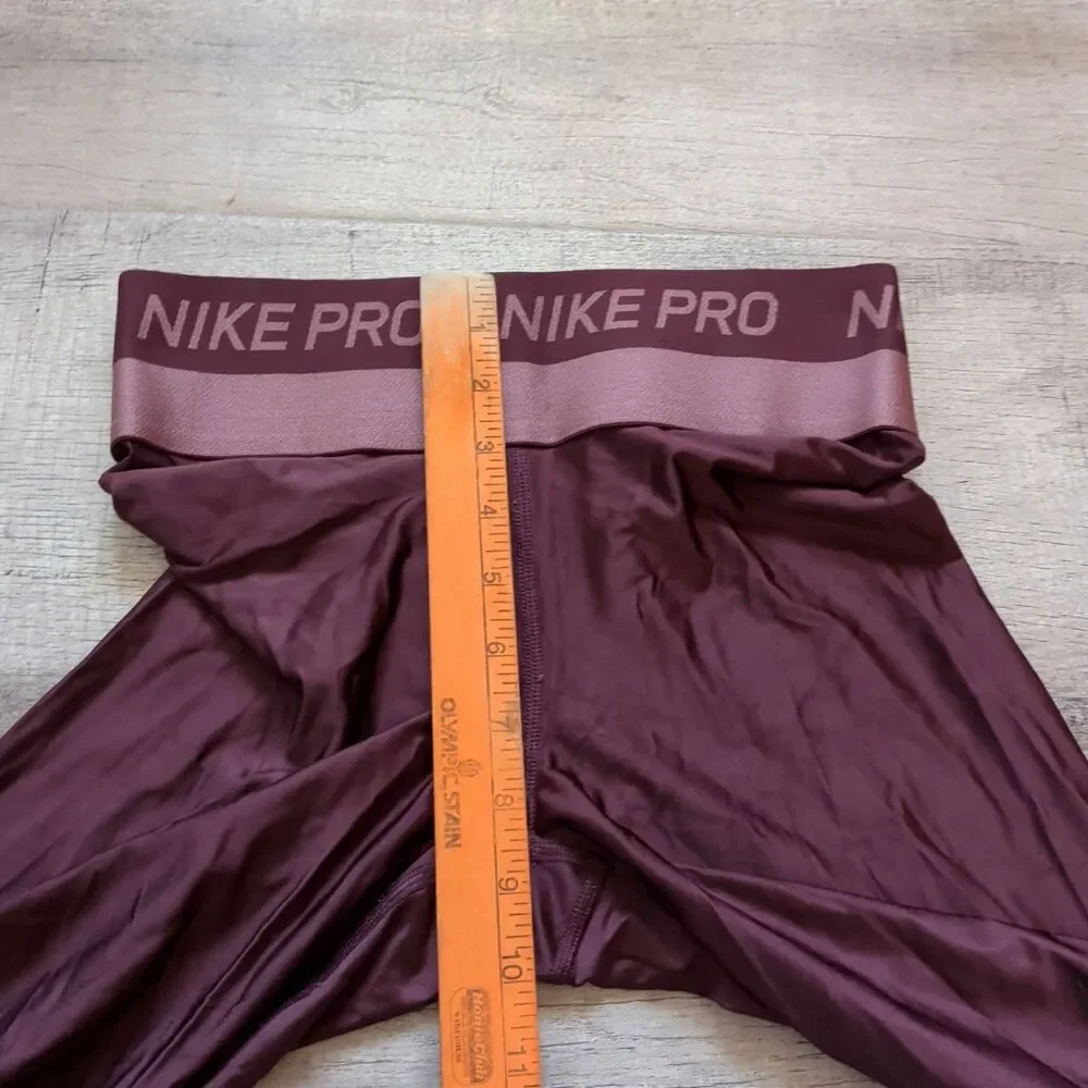 Nike Pro HyperCool Glamour Training Tights Burgundy Pink Colorblock Size S